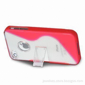Case for Apple's iPhone 4, Composed of Two Composite Materials and Useful Pop-out Stand